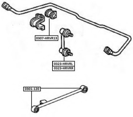 ASVA 0307-HRVR13 Bearing Bush, stabiliser